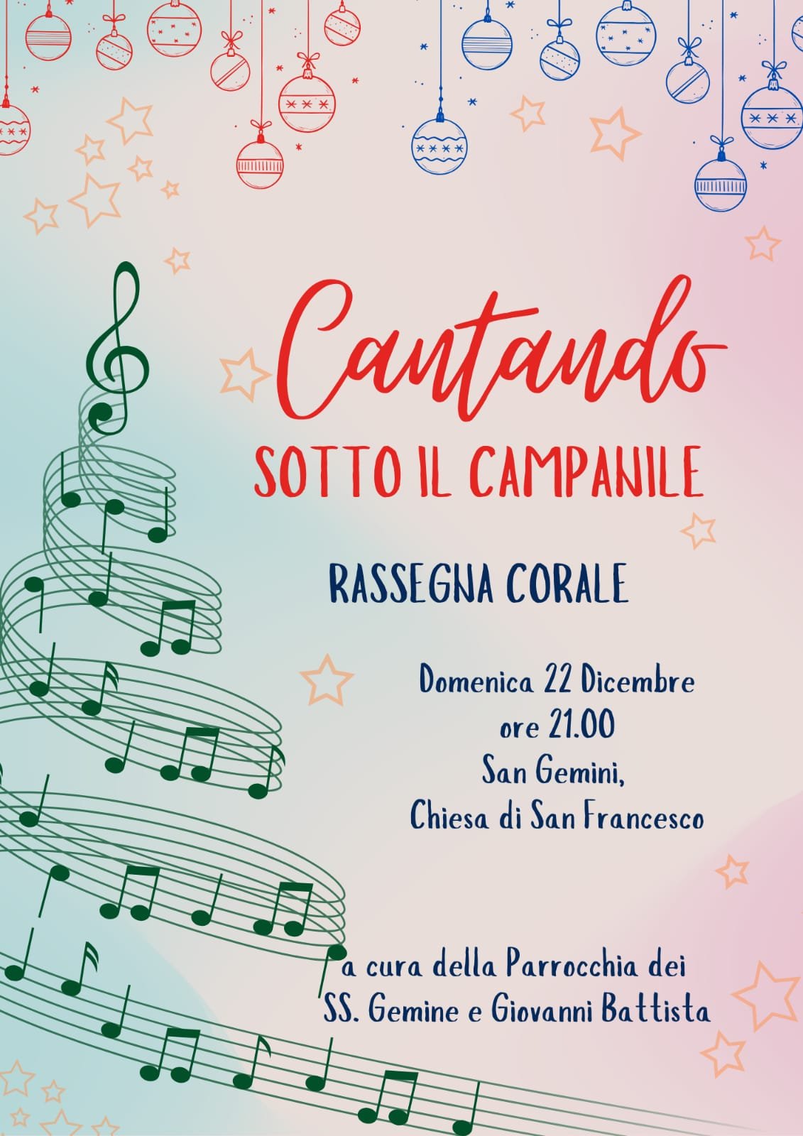 rassegna corale "cantando sotto il campanile" 22 dicembre 2024 sangemini